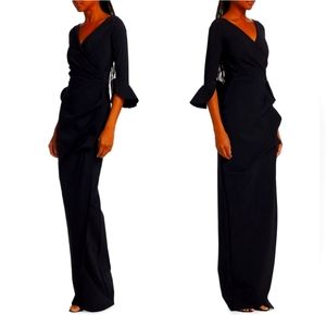 Chiara Boni La Petite Robe Zalfa Column Gown Black Size 8 New NWT